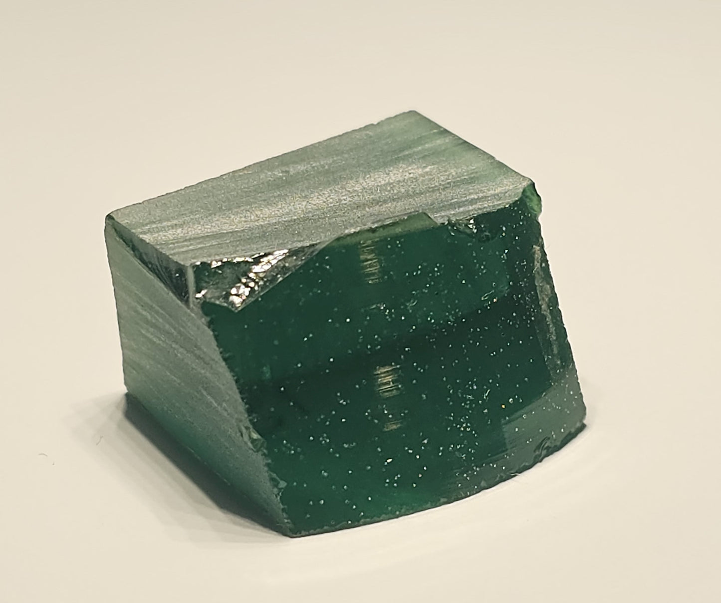 Pure Deep Green Laser Garnet Facet Rough, CTH Laser YAG