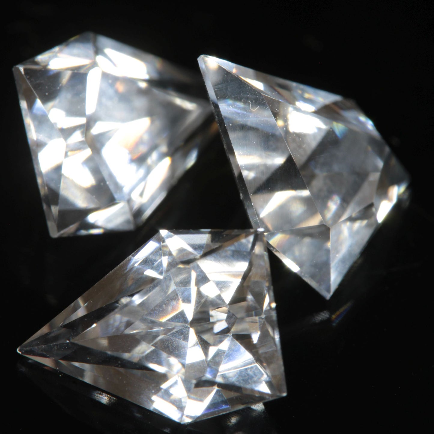 Faceted EOTS Inspired Gemstone cut from F35 Window Sapphire