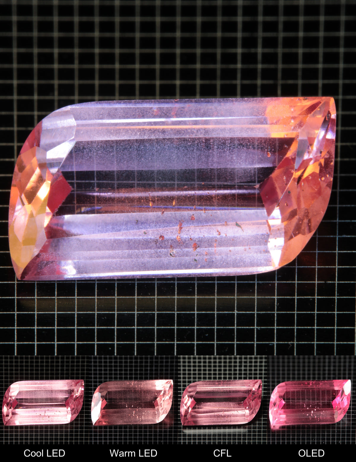 Faceted Swoosh Titanium Sapphire Cut Stone