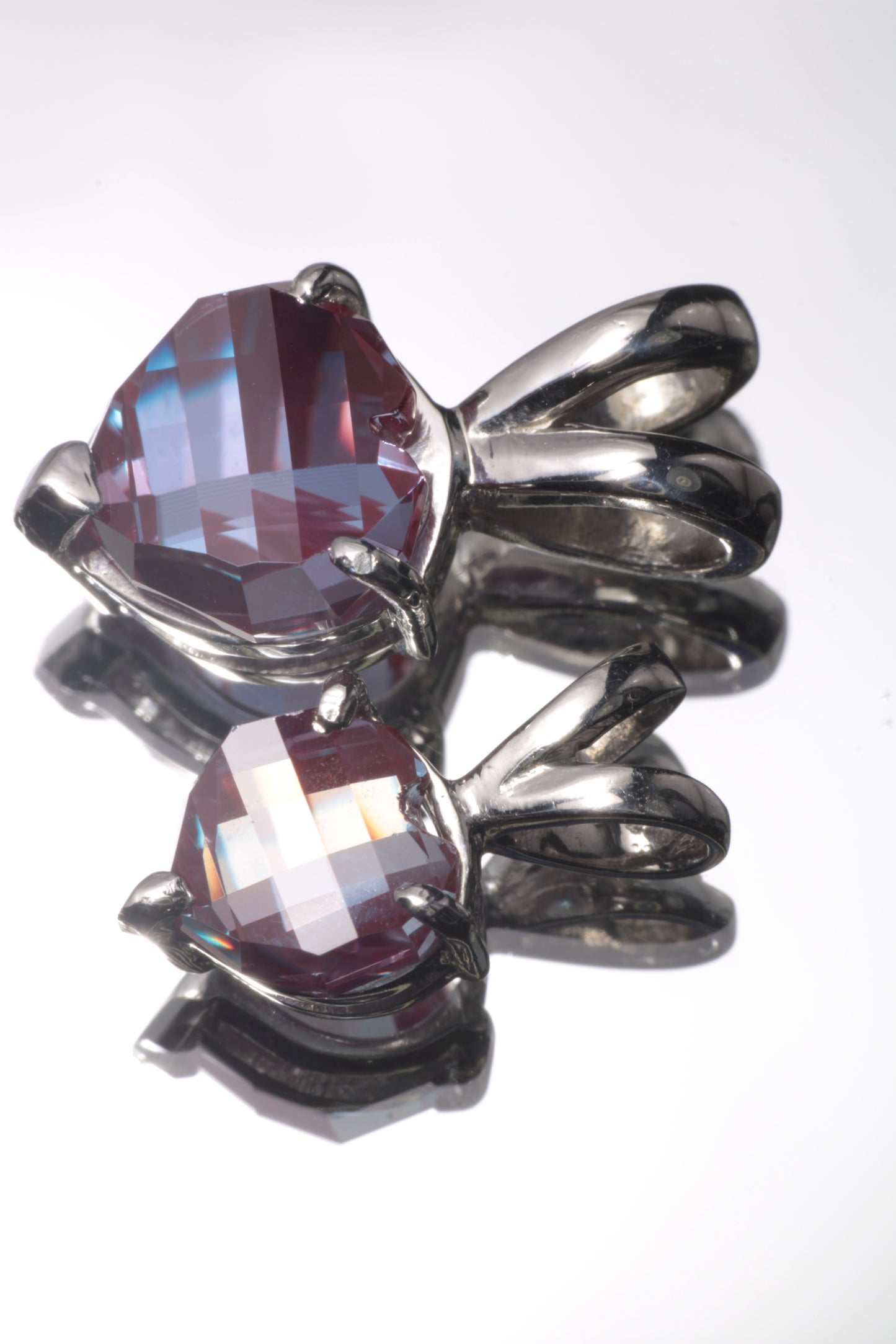 RetroHeart™ Pendants in Sterling Silver, Pixel Heart Cut