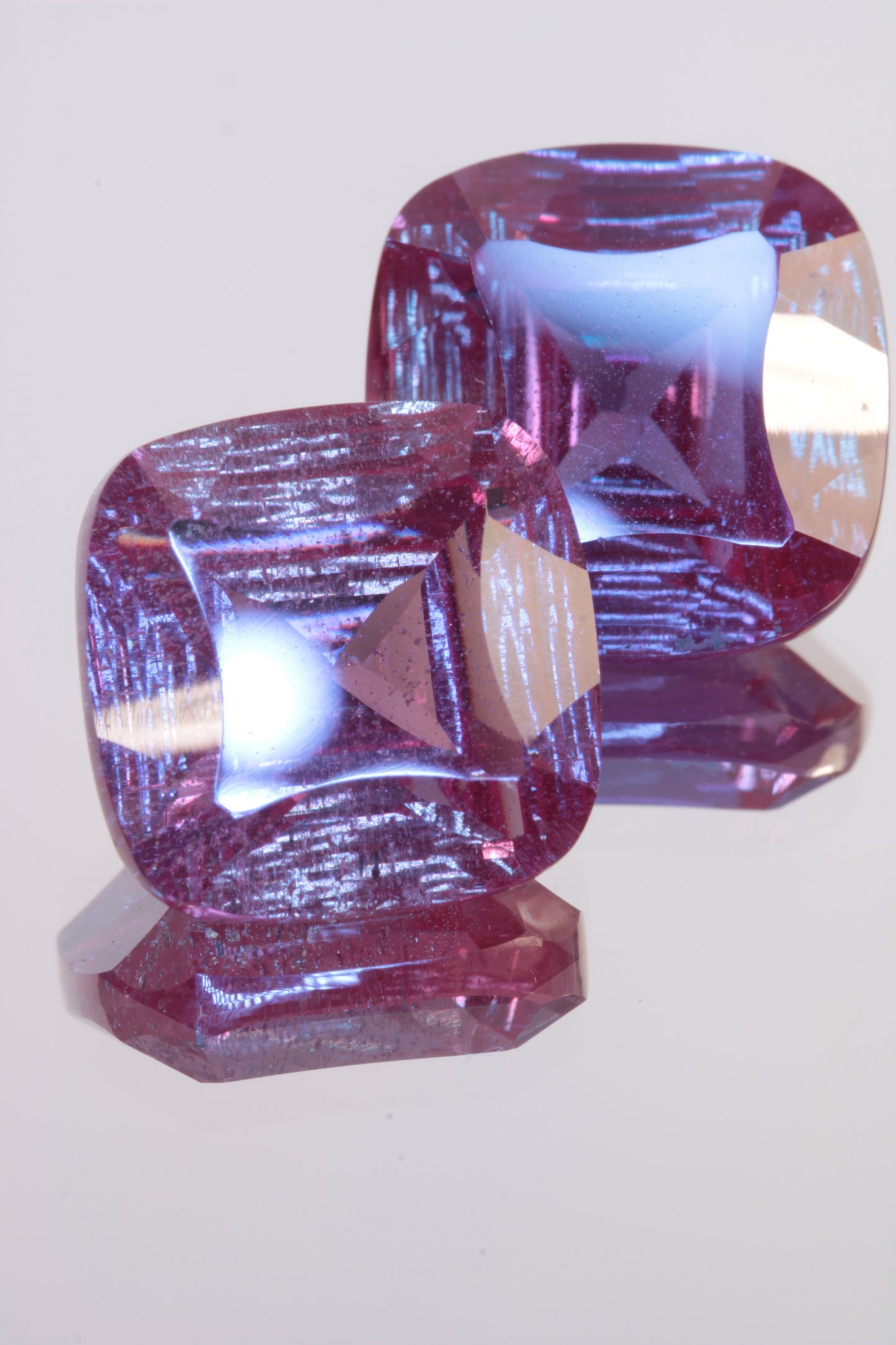 Fantasy Cut Laser Alexandrite Stones, Lab Created Red Glow Alexandrite