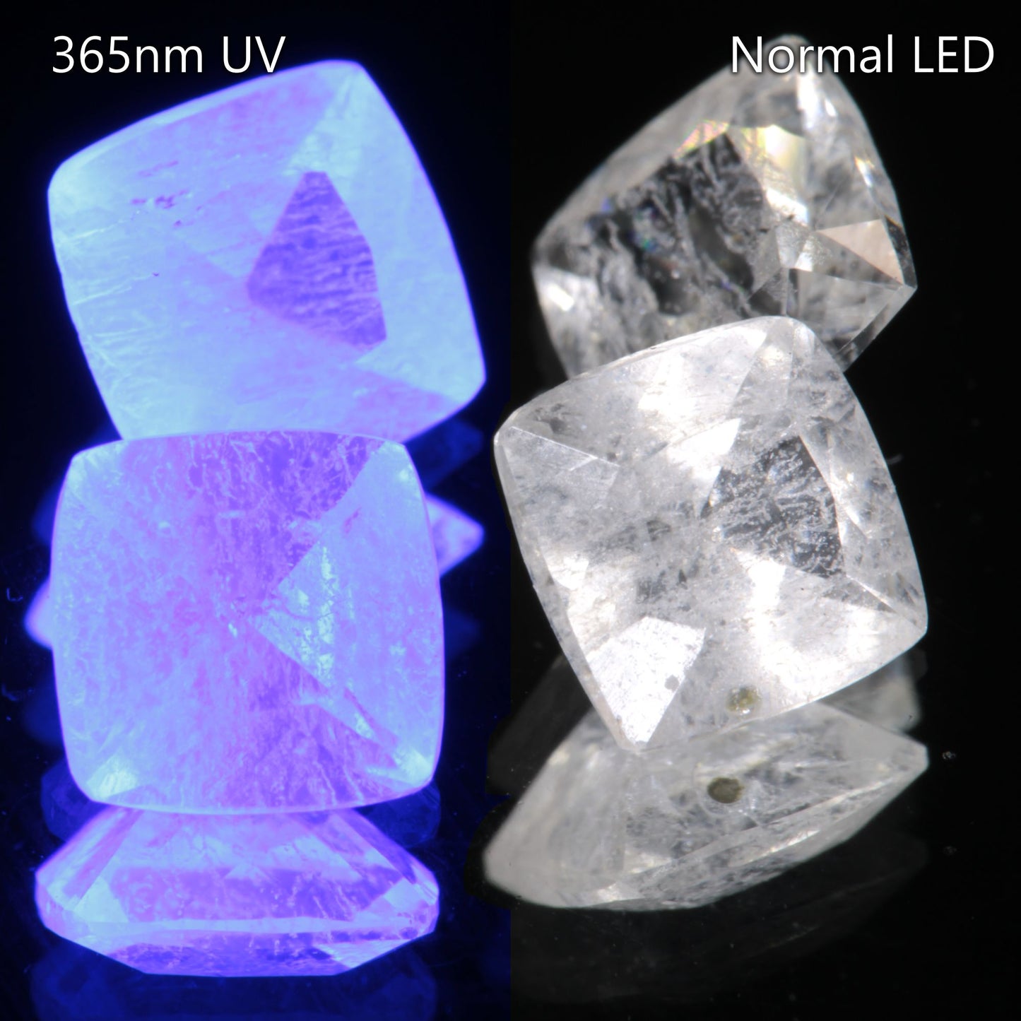 LYSO Faceted Loose Gems Blue Fluorescent Scintillator