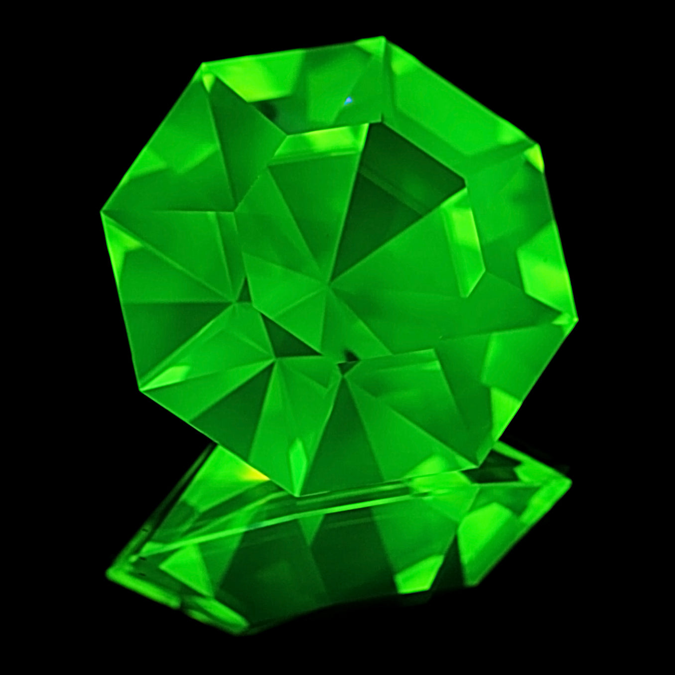 Green 'Chaos Emerald' LuAG 356 carats