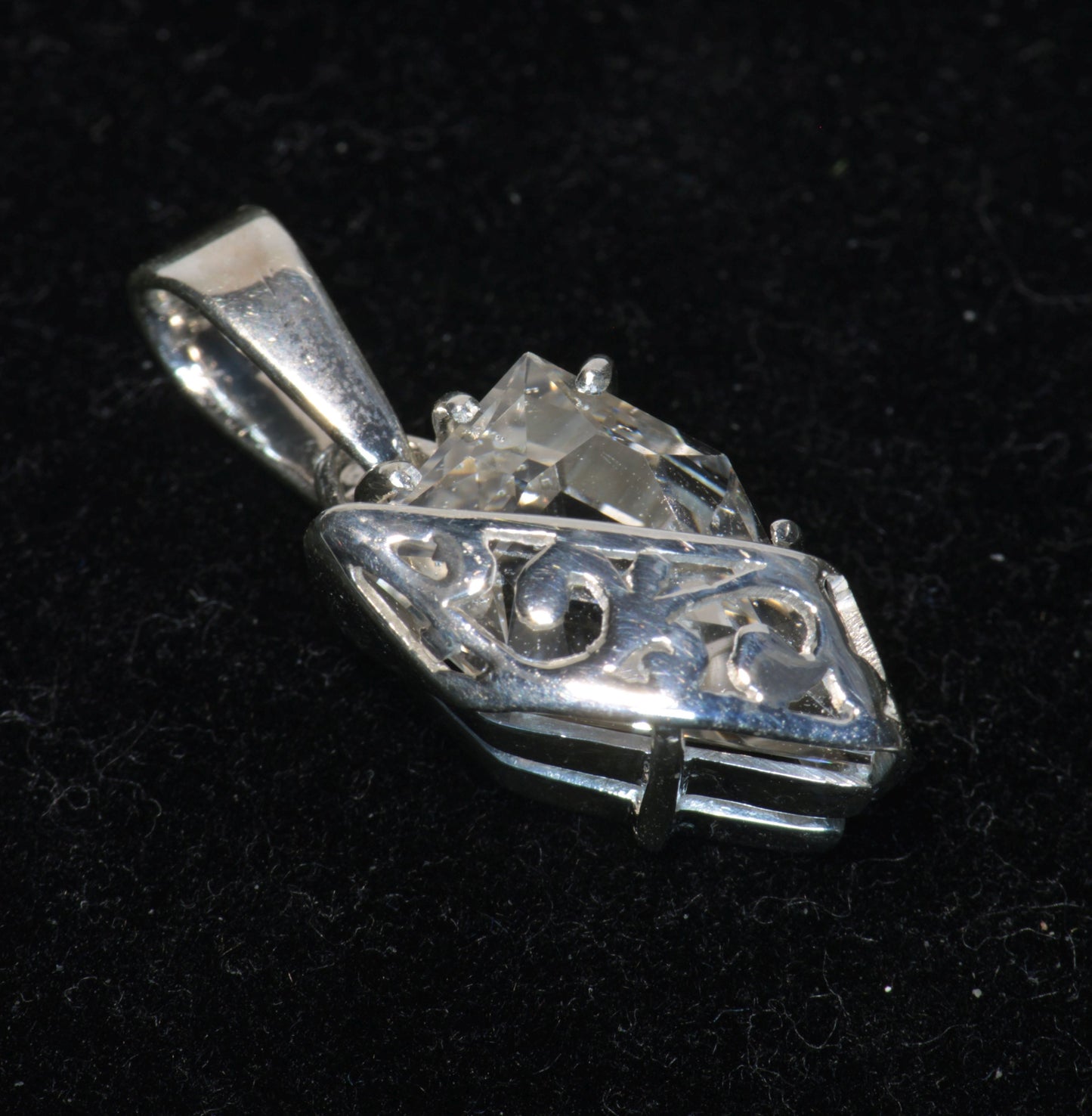 F-35 Fighter Jet Window Sapphire Pendants in Sterling with Custom Sensor Cut (F35 Gem)