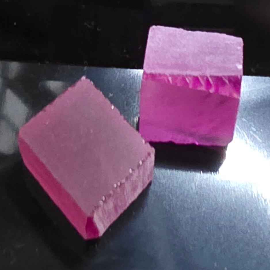 Red and Pink Ruby Facet Rough (Czochralski Pulled Lab Crystals)