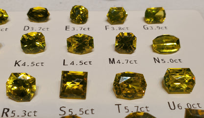 Golden Laser Garnet Faceted Stones, Nd+Ce YAG