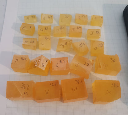 Orange Lithium Tantalate Facet Rough, Lab Created Gem of Science