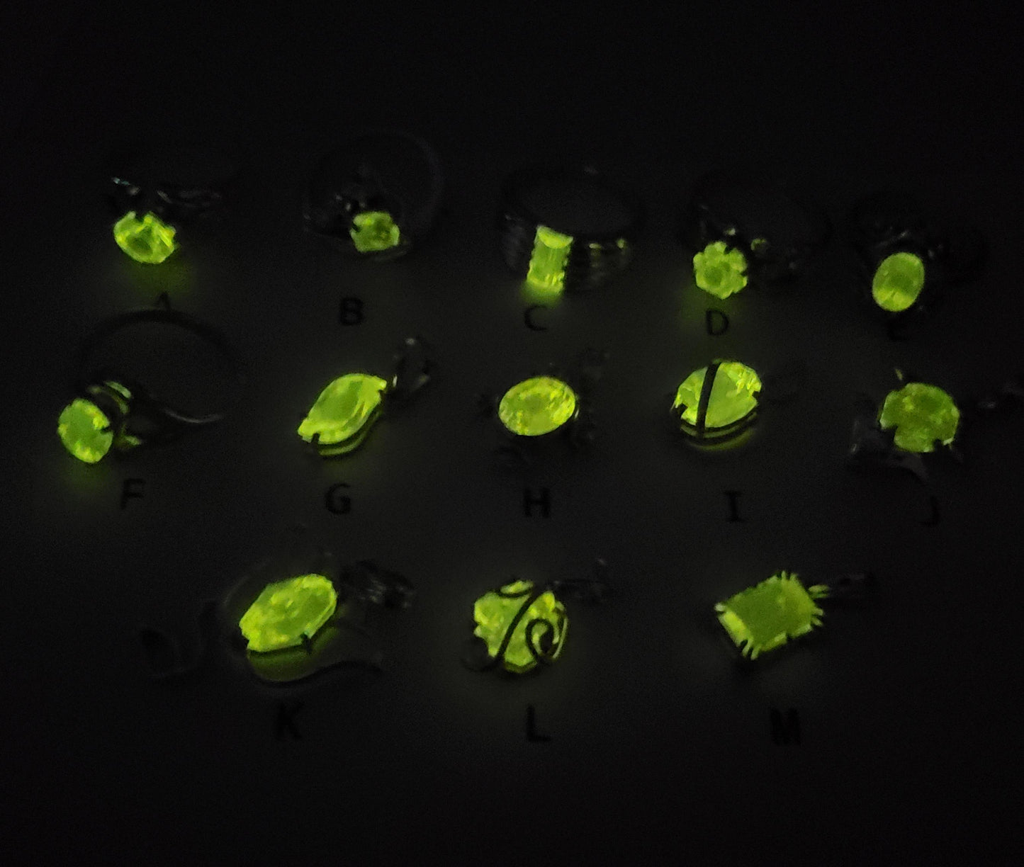 Glow in the Dark GAGG Jewelry (High Glow GAGG Lumogarnet)