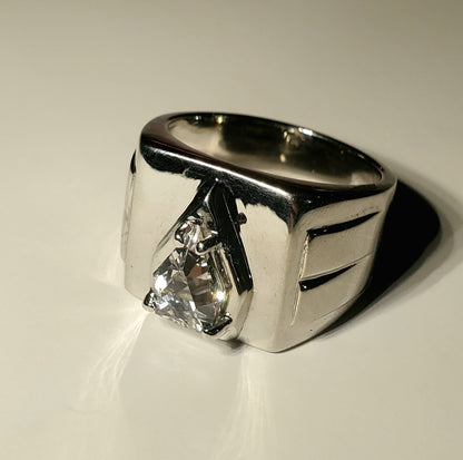 EOTS Cut F-35 Window Sapphire Rings in Sterling Silver (F35 Gem)