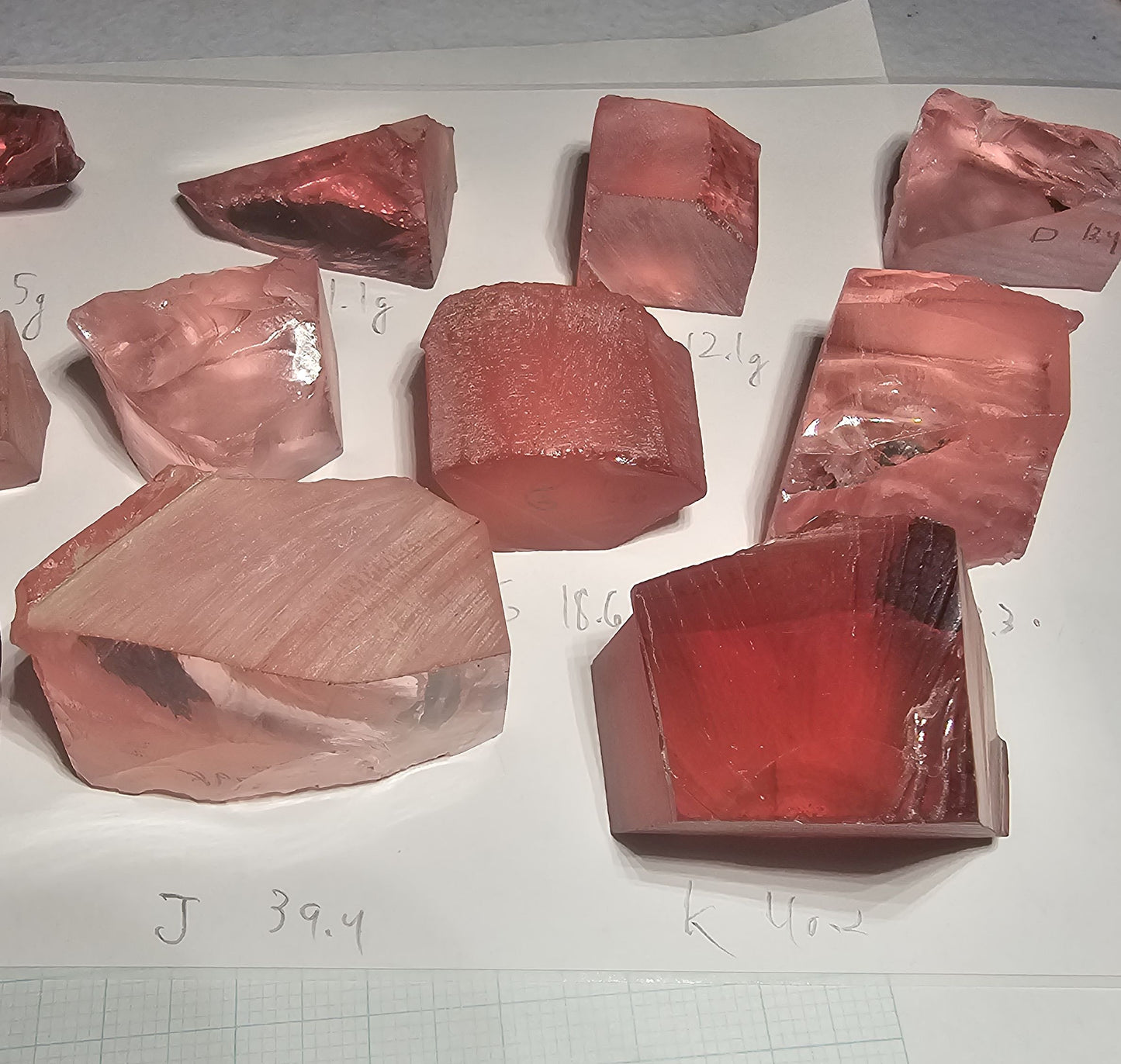 Titanium Laser Sapphire Facet Rough Lab Created Crystals