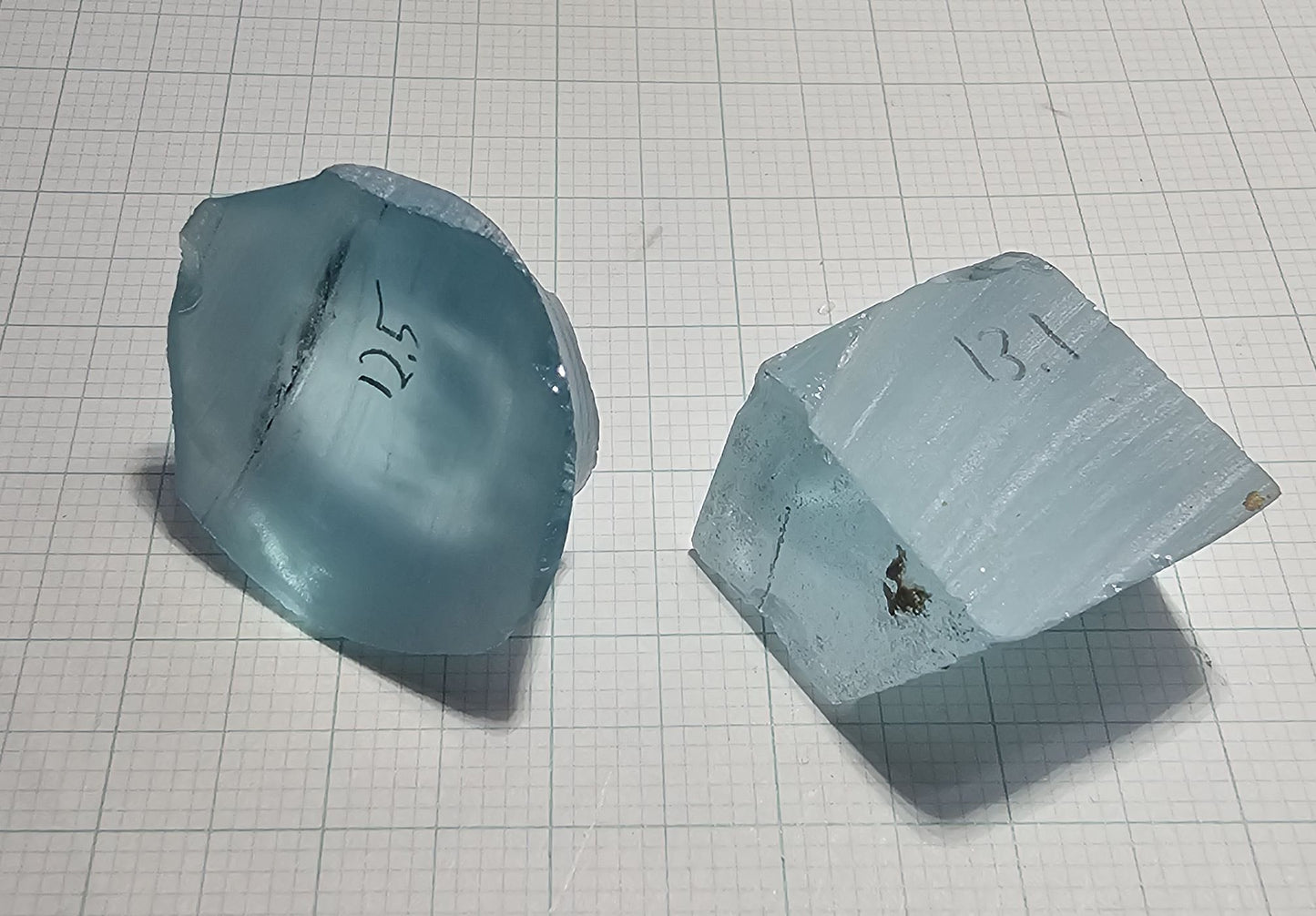 Light Blue Laser Garnet Facet Rough, Yb YAG