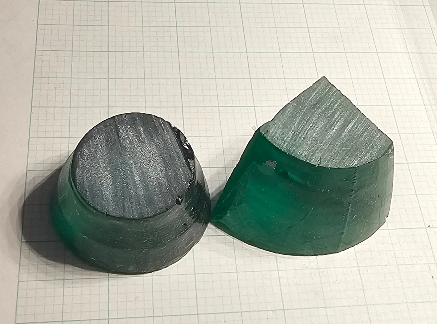 Pure Deep Green Laser Garnet Facet Rough, CTH Laser YAG