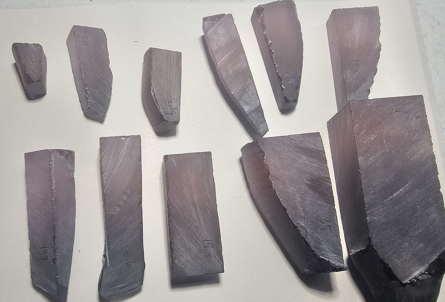 Dusk Gray YAG Facet Rough, Purple and Blue Dusk Laser Garnet