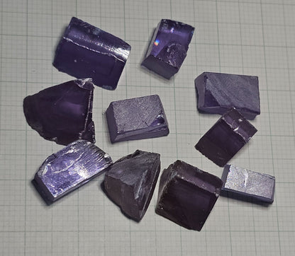 Lab Wakefieldite Facet Rough and Specimens aka Yttrium Orthovanadate Nd:YVo4