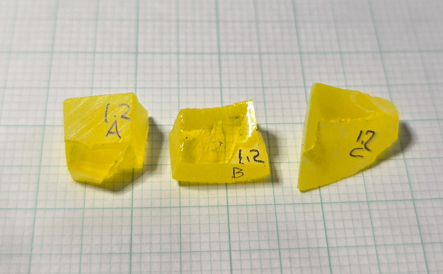 Super Cerium YAG Extra Bright Facet Rough Neon Yellow