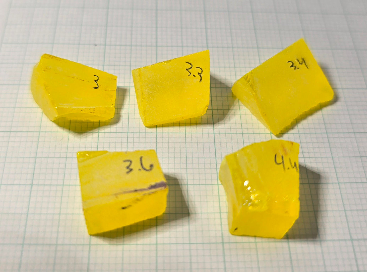 Super Cerium YAG Extra Bright Facet Rough Neon Yellow