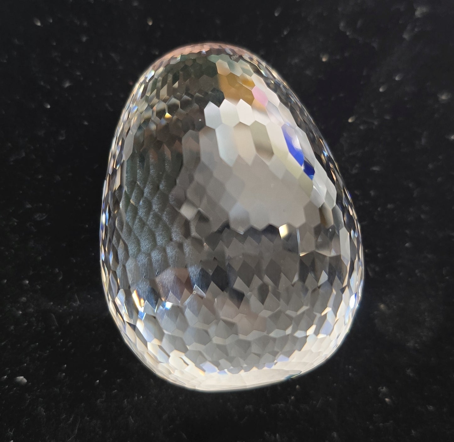 Lab Sapphire Egg, Giant Faceted Gem Egg