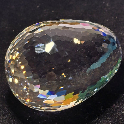 Lab Sapphire Egg, Giant Faceted Gem Egg