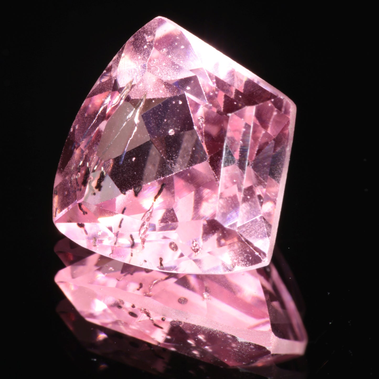 Bubbly Laser Ti:Sapphire Gems, Titanium Strawberry Sapphire Cut Stones
