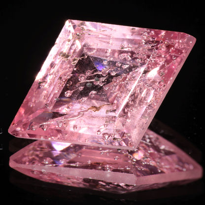 Bubbly Laser Ti:Sapphire Gems, Titanium Strawberry Sapphire Cut Stones