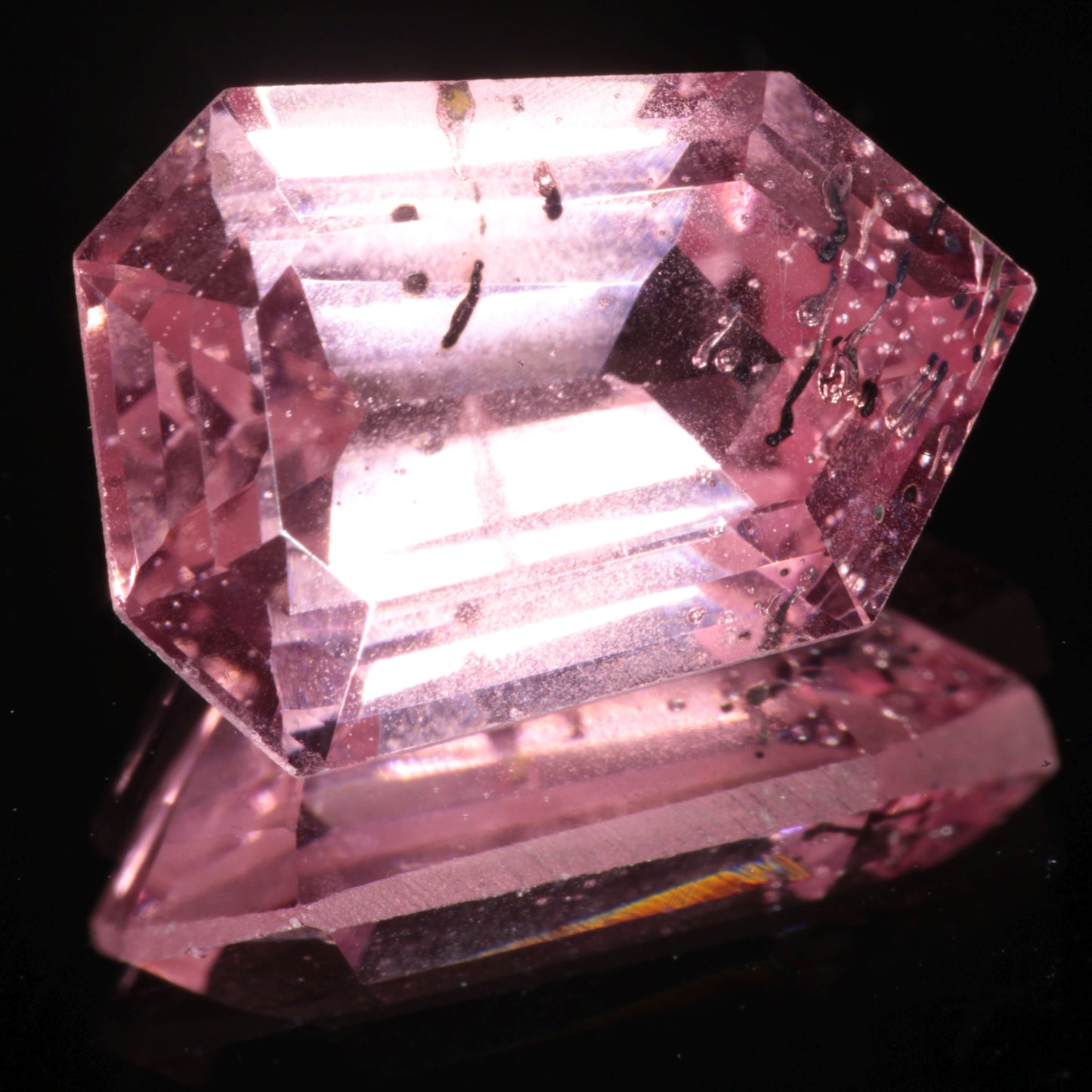 Bubbly Laser Ti:Sapphire Gems, Titanium Strawberry Sapphire Cut Stones