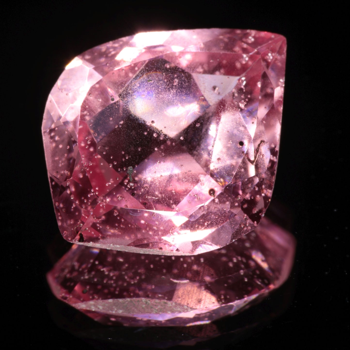 Bubbly Laser Ti:Sapphire Gems, Titanium Strawberry Sapphire Cut Stones