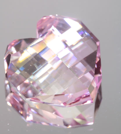 Bicolor Yellow and Pink Pixel Heart in Lab Sapphire 11.9 ct