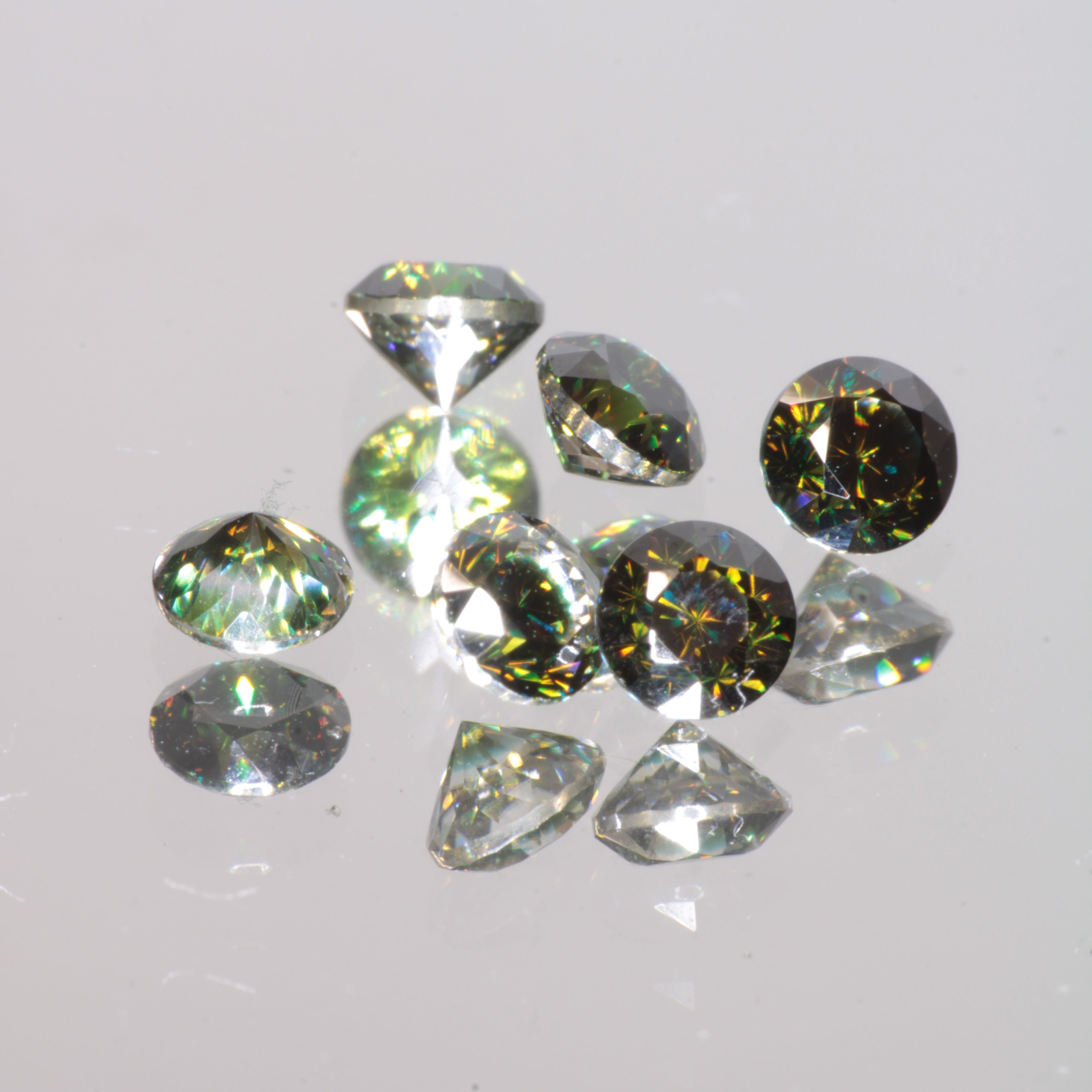 Moissanite Eyes, Loose Round Cut Bicolor Moissanites