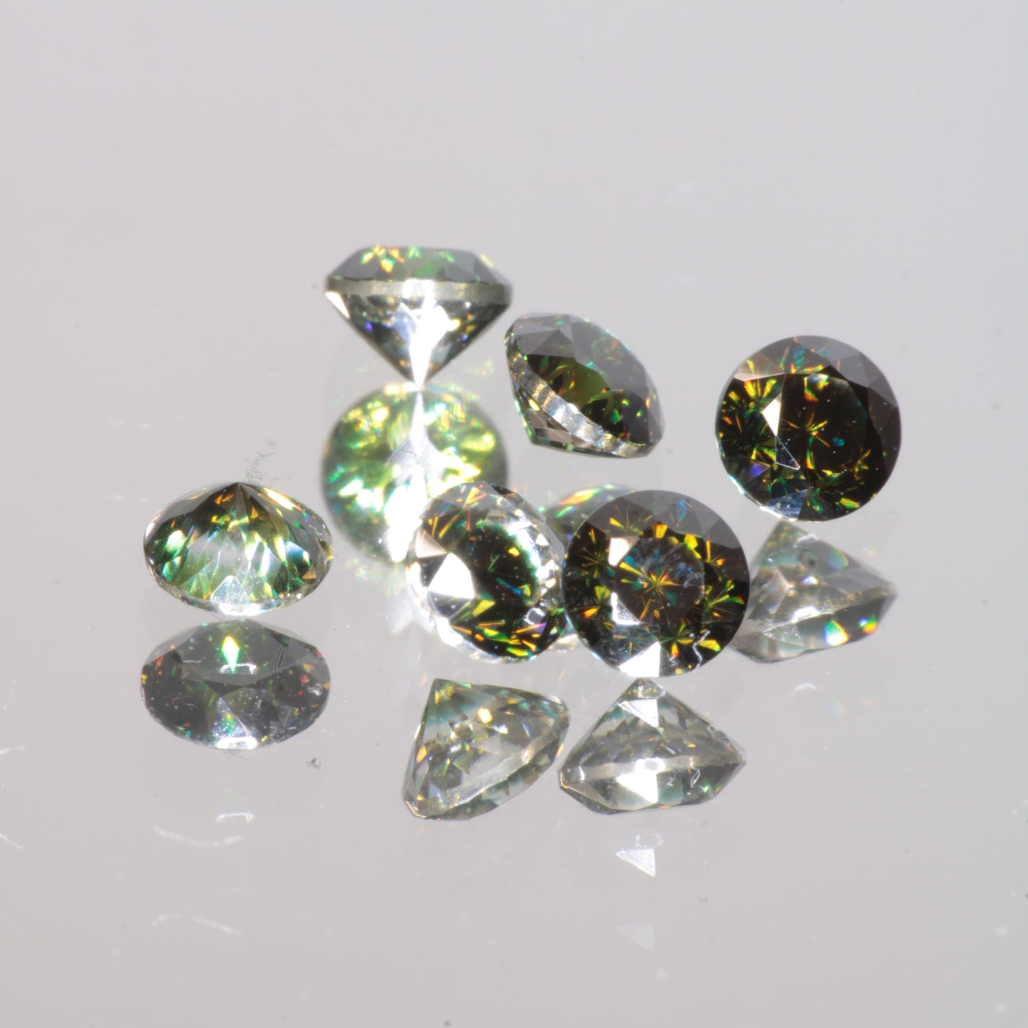 Moissanite Eyes, Loose Round Cut Bicolor Moissanites
