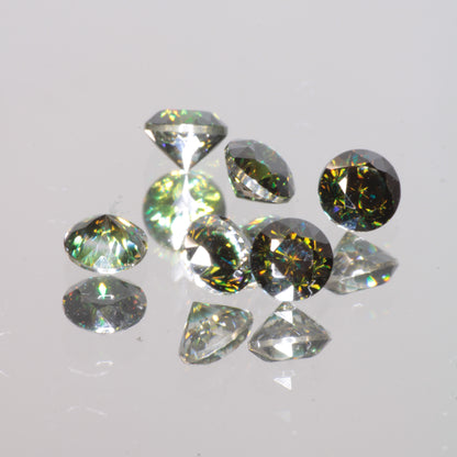 Moissanite Eyes, Loose Round Cut Bicolor Moissanites