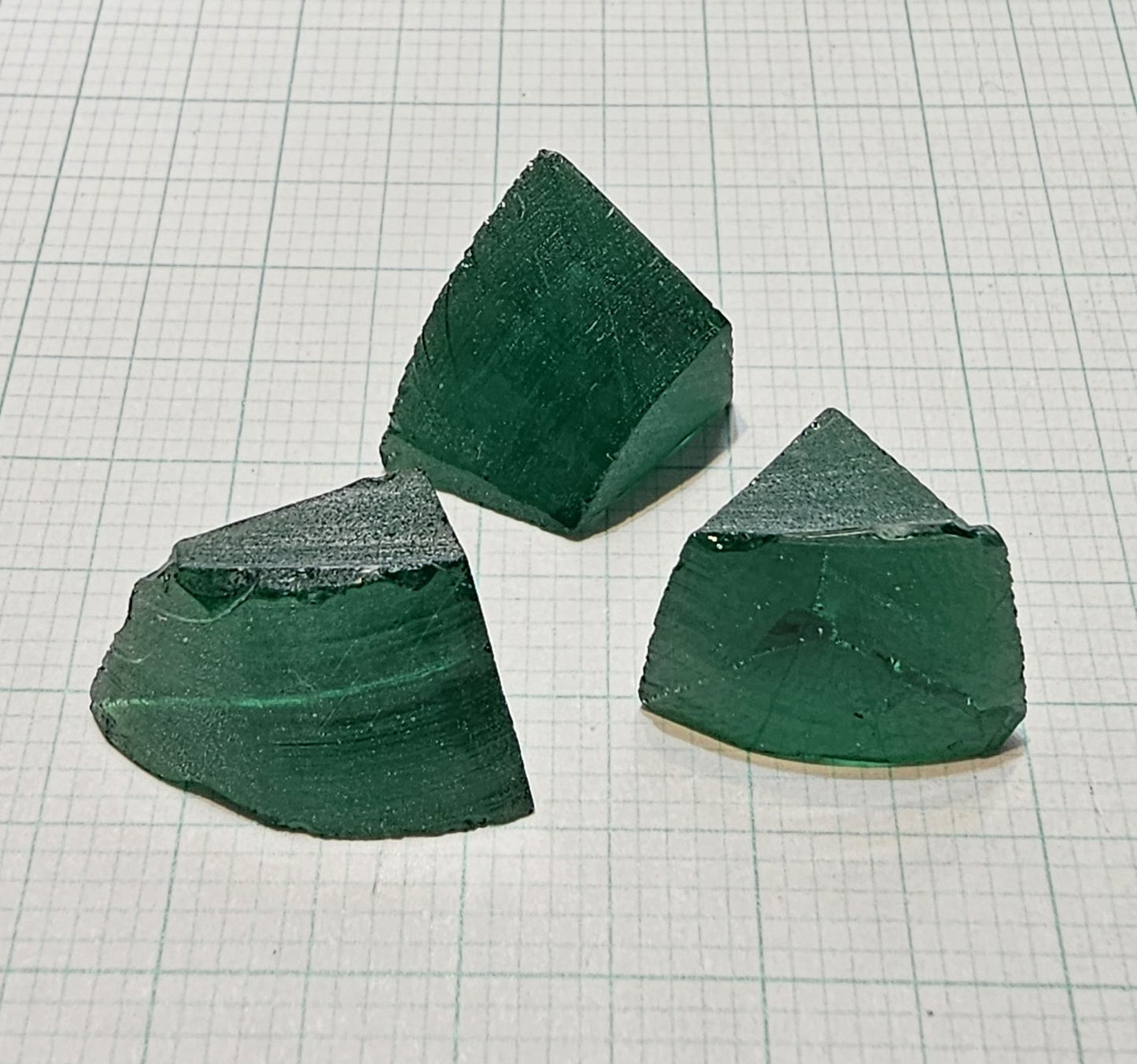 Pure Deep Green Laser Garnet Facet Rough, CTH Laser YAG