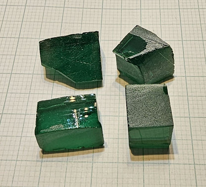 Pure Deep Green Laser Garnet Facet Rough, CTH Laser YAG