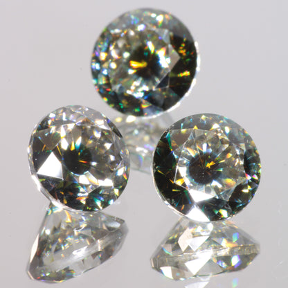 Moissanite Eyes, Loose Round Cut Bicolor Moissanites