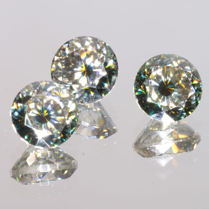 Moissanite Eyes, Loose Round Cut Bicolor Moissanites