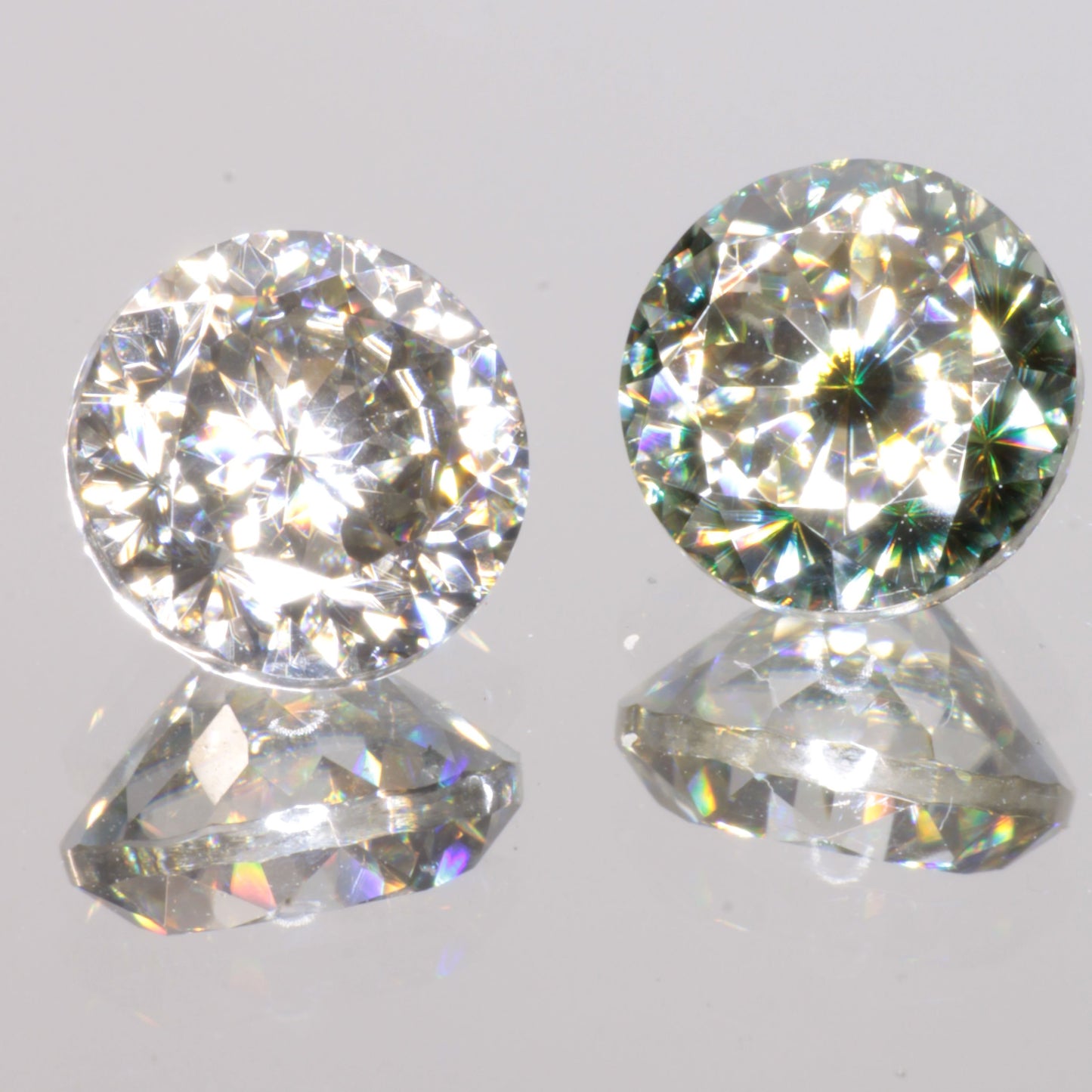 Moissanite Eyes, Loose Round Cut Bicolor Moissanites