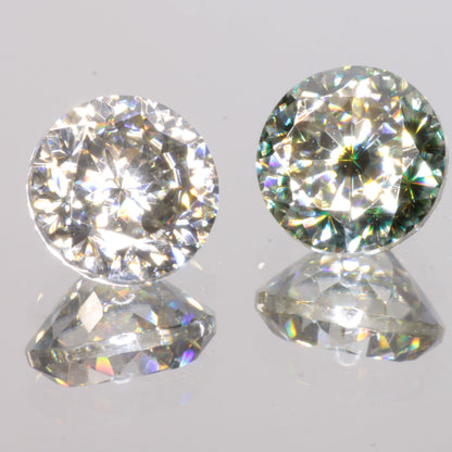 Moissanite Eyes, Loose Round Cut Bicolor Moissanites
