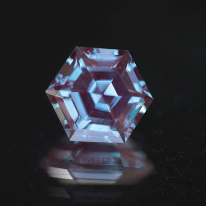 Hexagonal Alexandrite Stone with the Blue Axis Visible