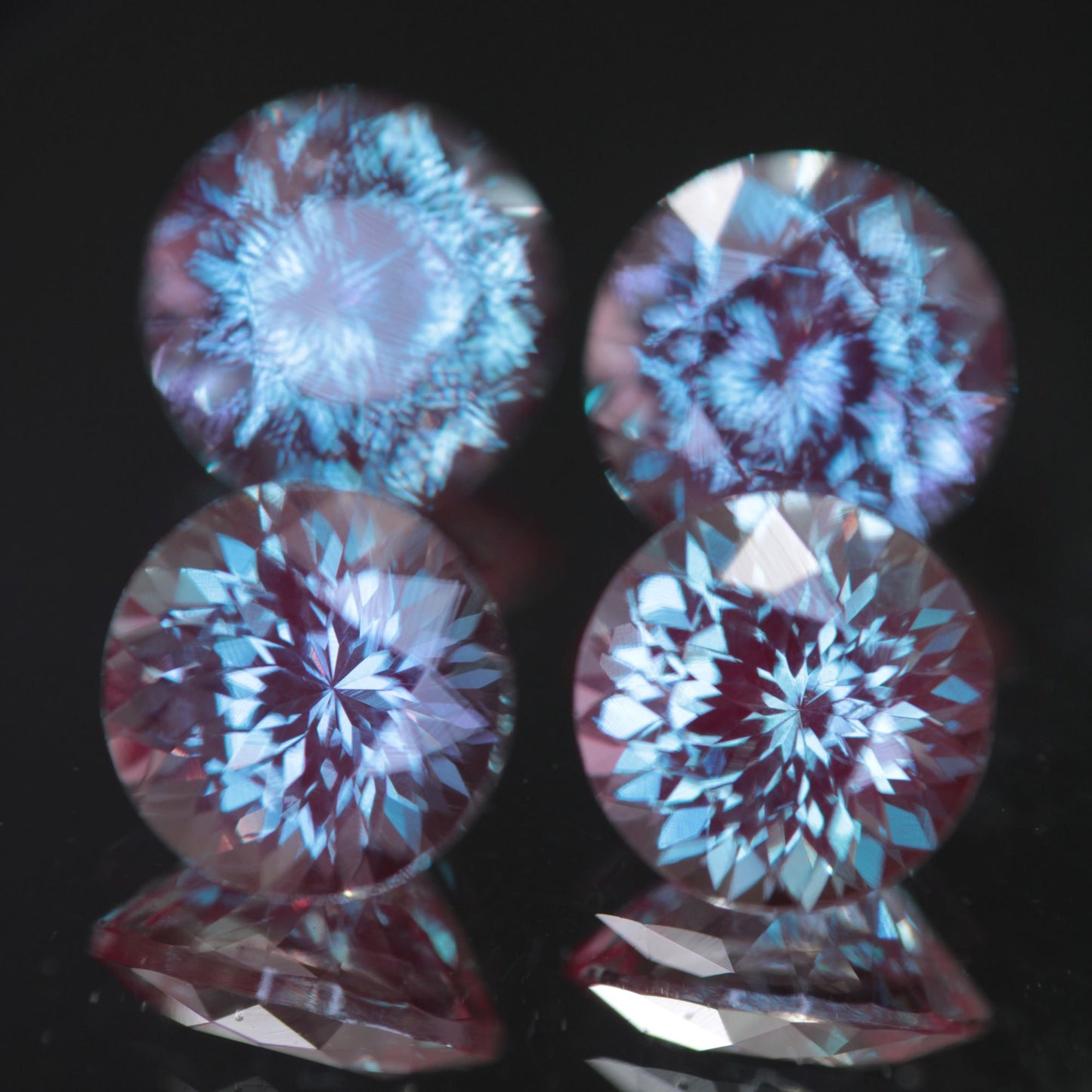 Faceted Round Alexandrite with Blue Axis Visible