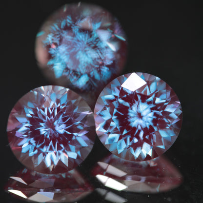 Faceted Round Alexandrite with Blue Axis Visible