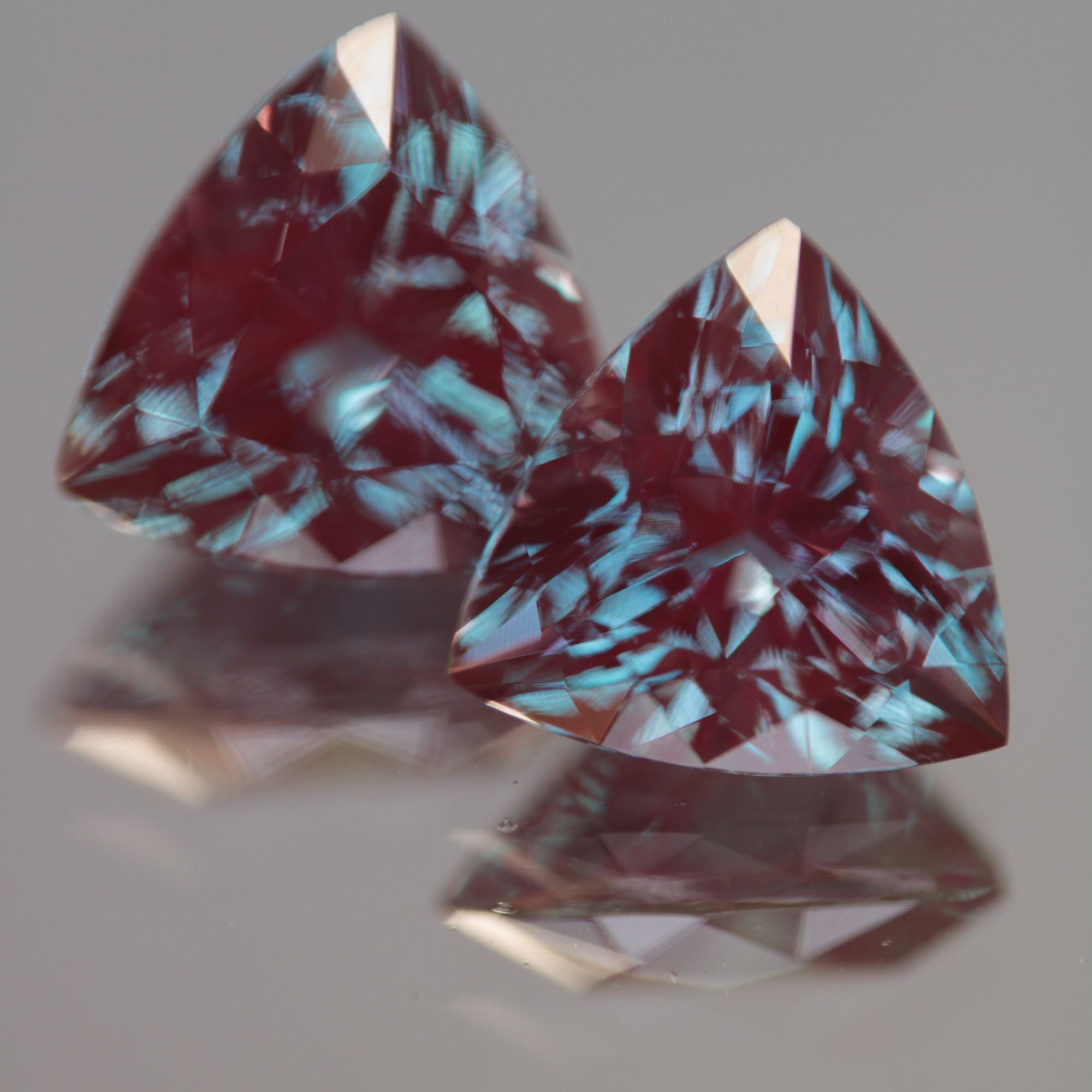Laser Alexandrite Faceted Stones, Lab Created Red Glow Alexandrite