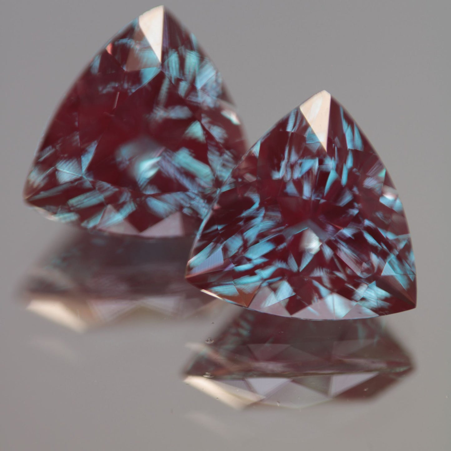 Laser Alexandrite Faceted Stones, Lab Created Red Glow Alexandrite