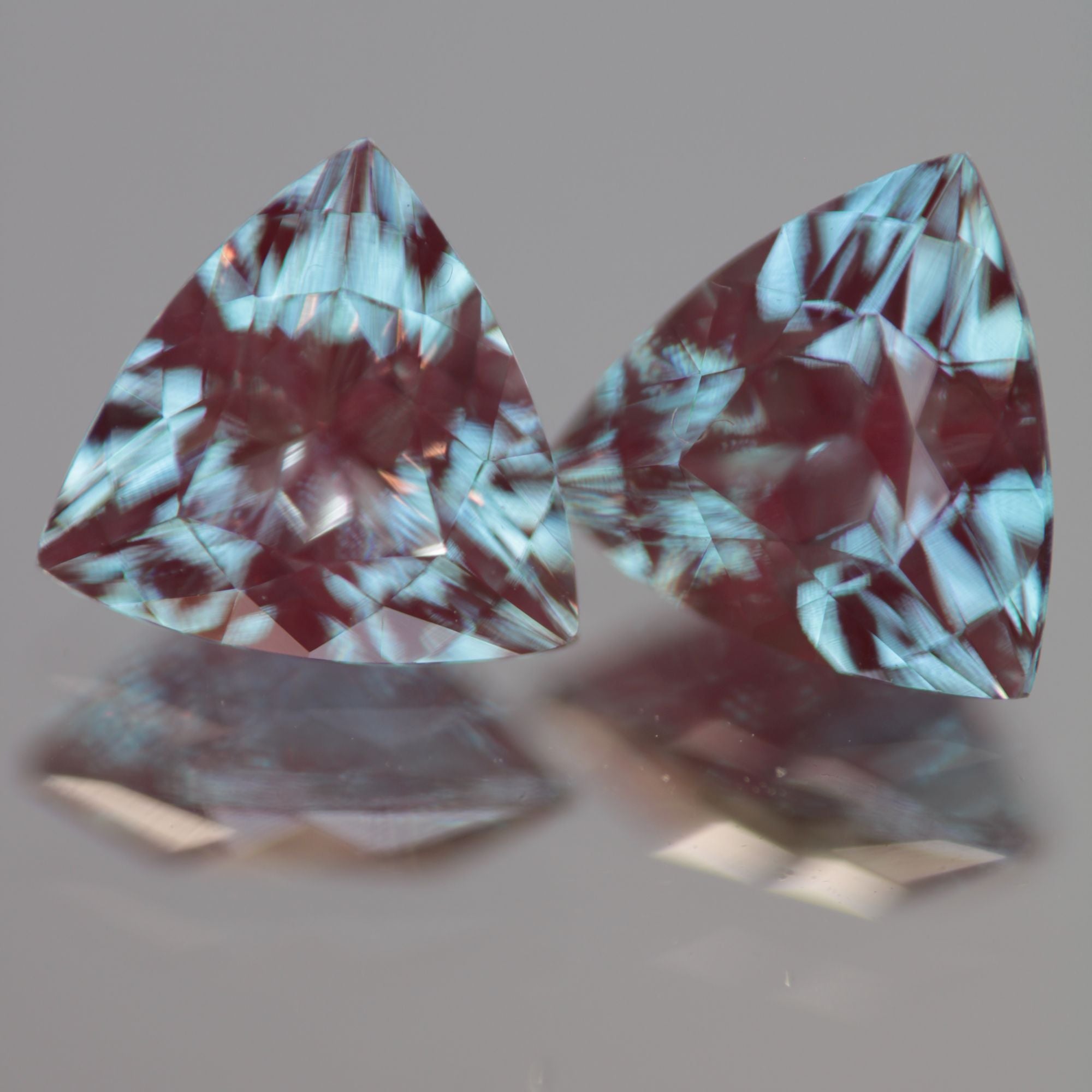 Laser Alexandrite Faceted Stones, Lab Created Red Glow Alexandrite