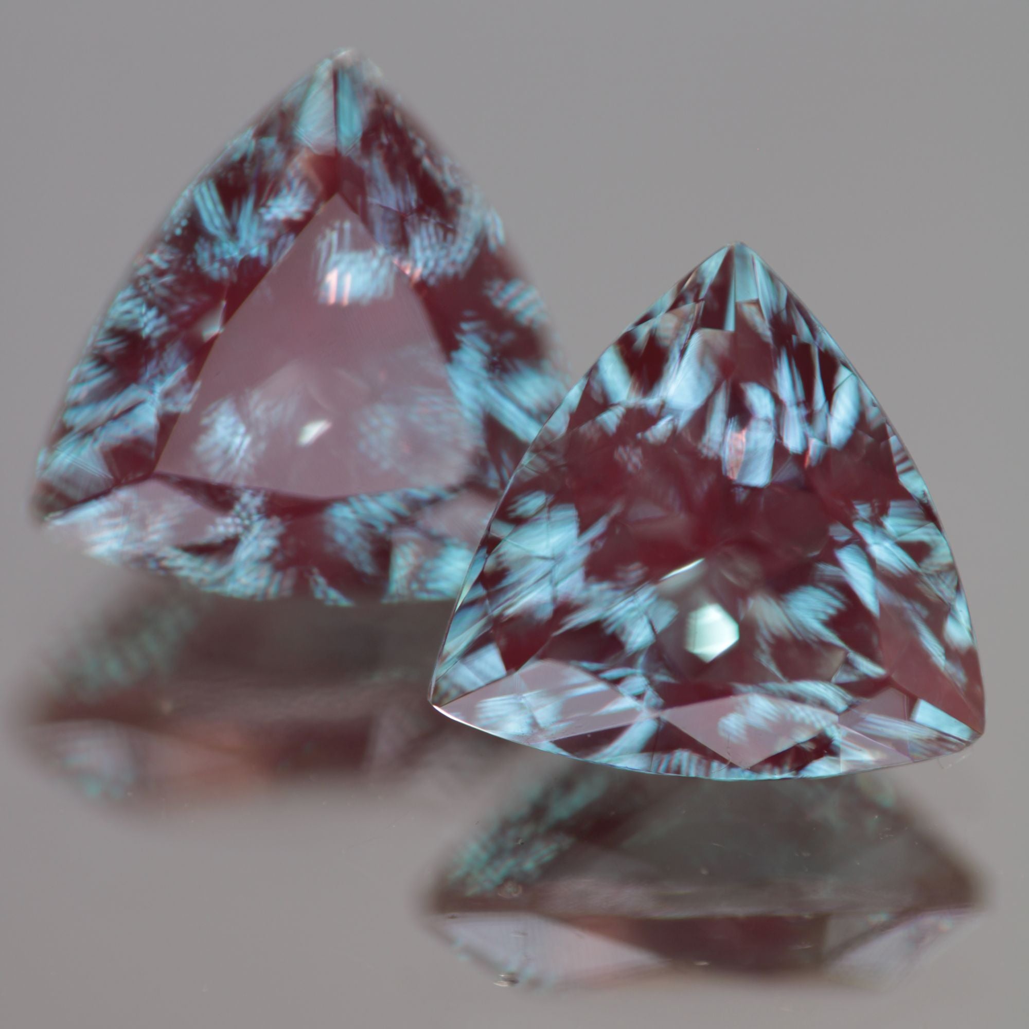 Laser Alexandrite Faceted Stones, Lab Created Red Glow Alexandrite
