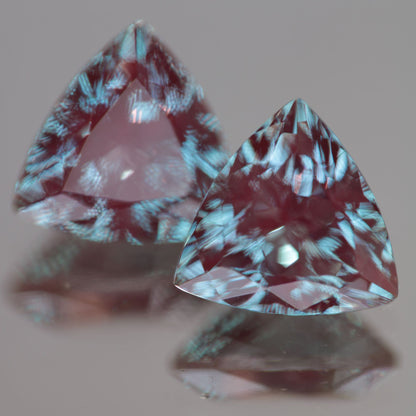 Laser Alexandrite Faceted Stones, Lab Created Red Glow Alexandrite
