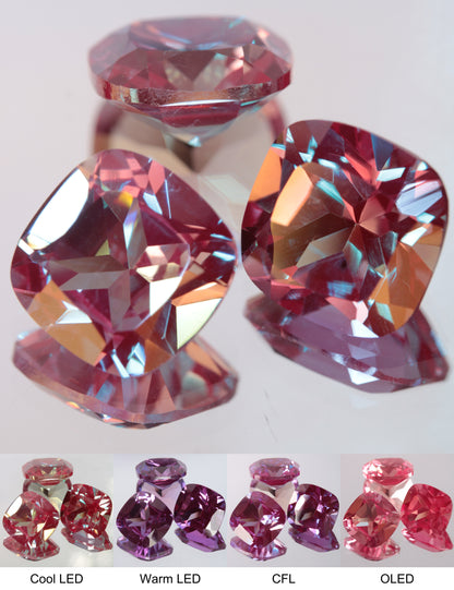 Faceted Lab Alexandrite Cushion Gemstone