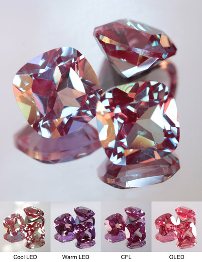 Faceted Lab Alexandrite Cushion Gemstone