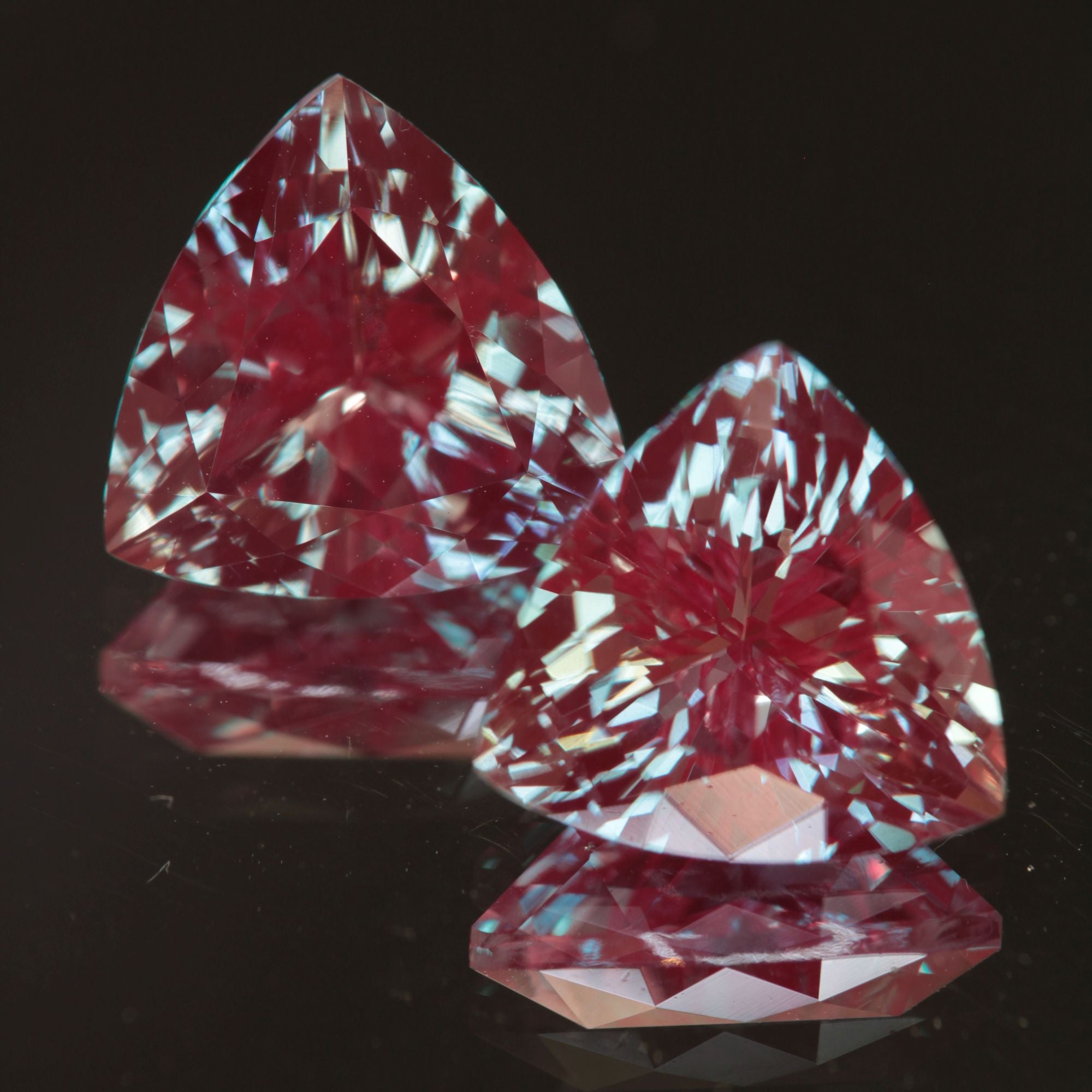 Laser Alexandrite Faceted Stones, Lab Created Red Glow Alexandrite