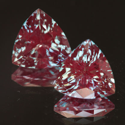 Laser Alexandrite Faceted Stones, Lab Created Red Glow Alexandrite