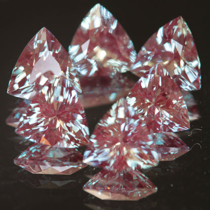 Laser Alexandrite Faceted Stones, Lab Created Red Glow Alexandrite