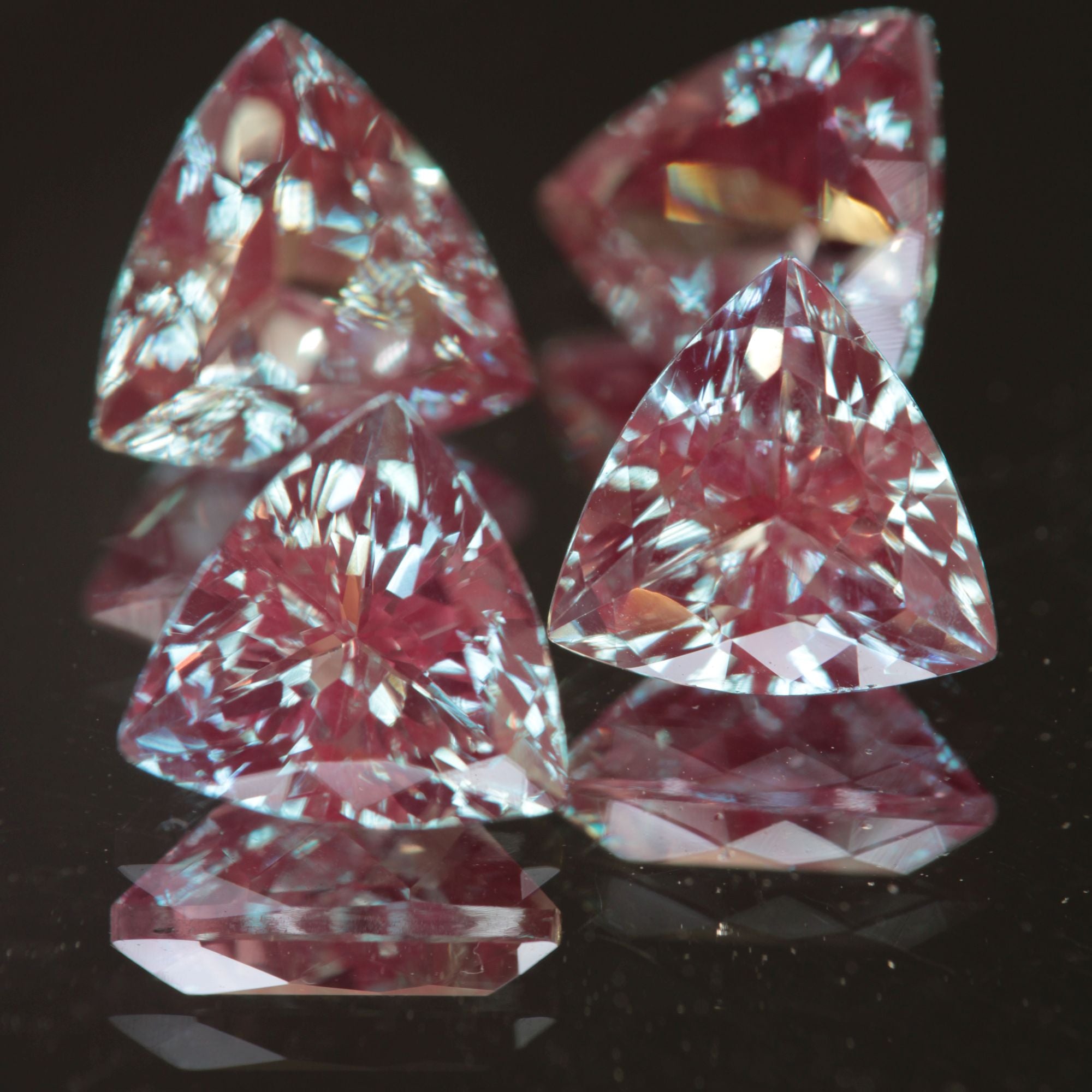 Laser Alexandrite Faceted Stones, Lab Created Red Glow Alexandrite
